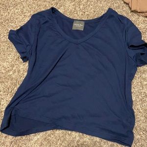 dark blue soft crop top